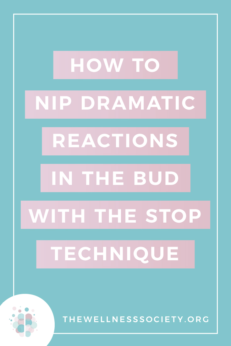 How To Stop Overreacting To The Small Stuff With The Stop Technique The Wellness Society Self Help Therapy And Coaching Tools