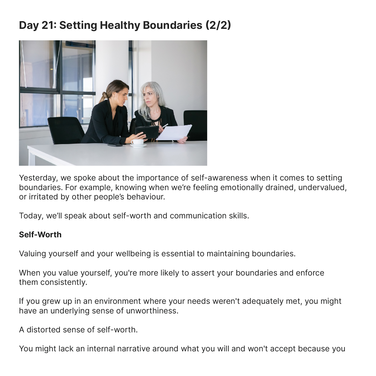 30 day mental health challenge preview